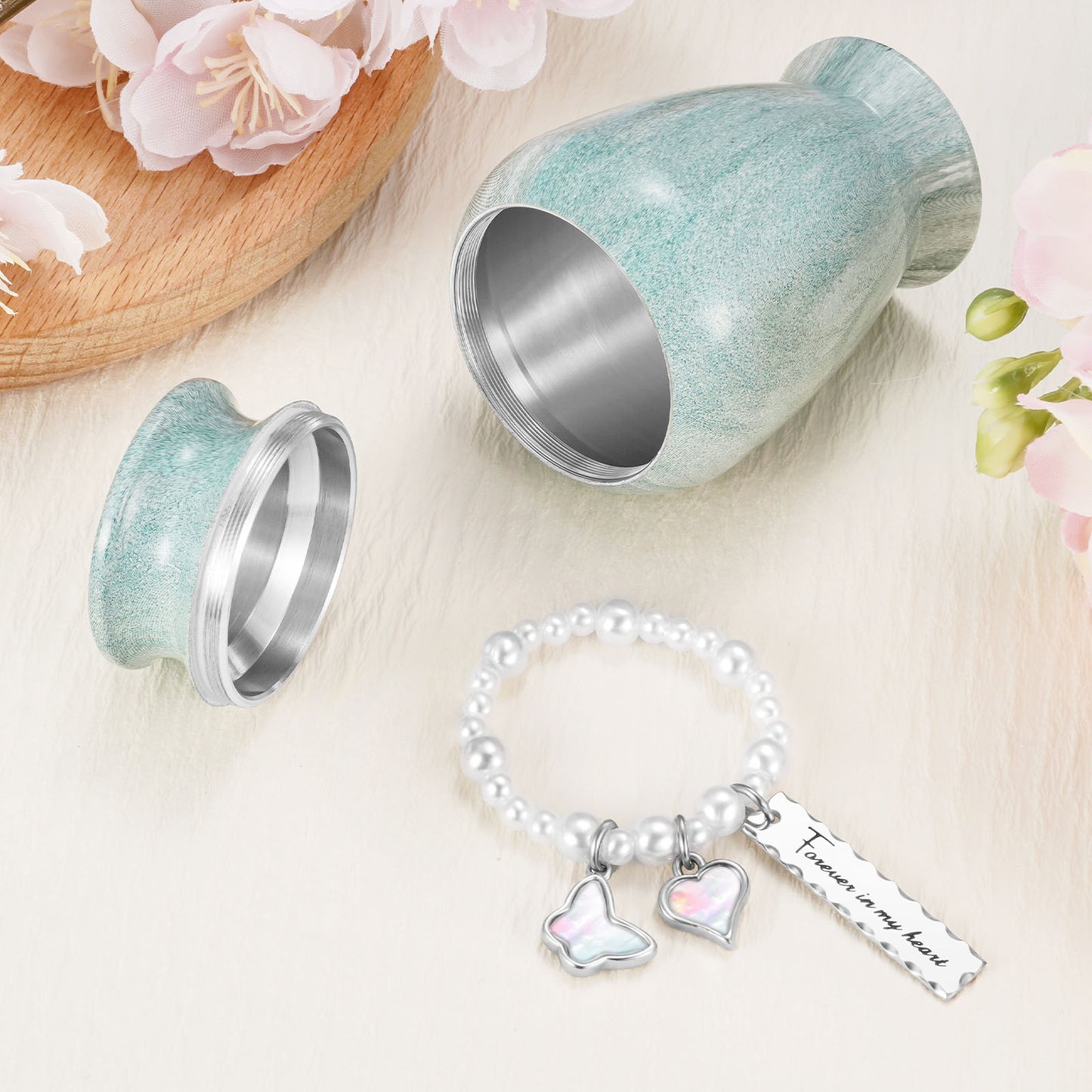 Small Urns for Human Ashes Keepsake, 2.83 Inches Urn for Women Men, Aluminum Cremation Urns for Human Ashes
