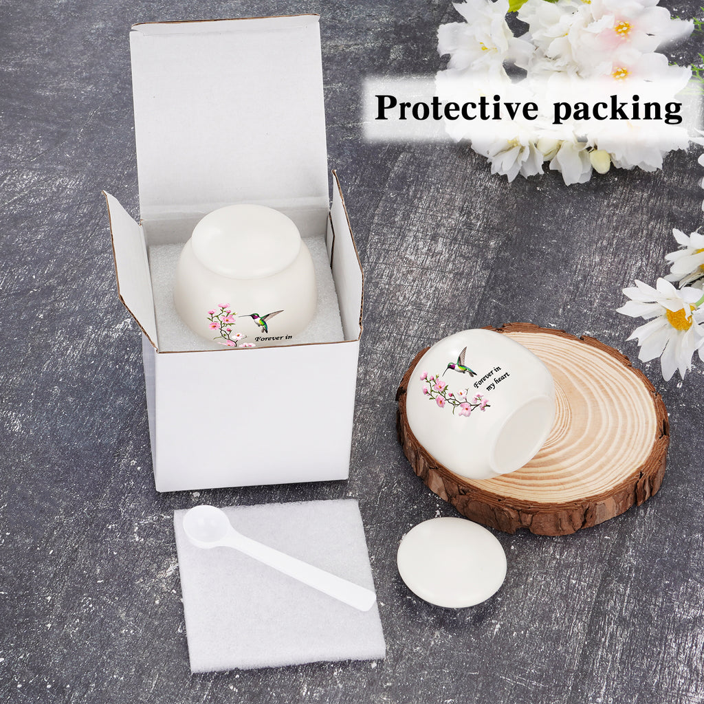 Ceramic Mini Urn for Ashes - Elegant Memorial Keepsake Urn for Human Ashes, Small Cremation Urn for Women Men, Funeral Keepsake Urn with Secure Lid