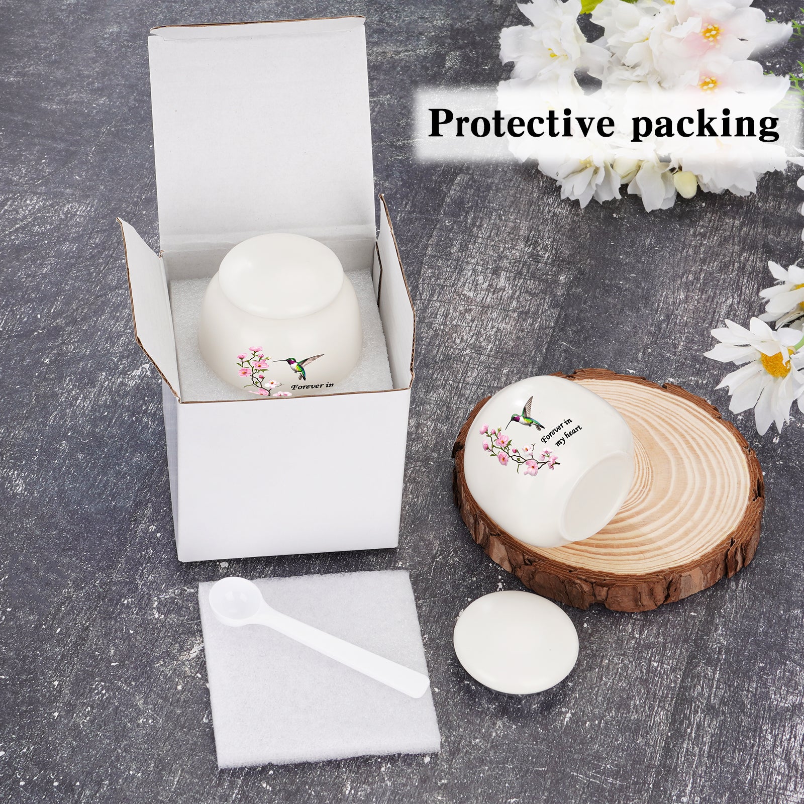 Ceramic Mini Urn for Ashes - Elegant Memorial Keepsake Urn for Human Ashes, Small Cremation Urn for Women Men, Funeral Keepsake Urn with Secure Lid