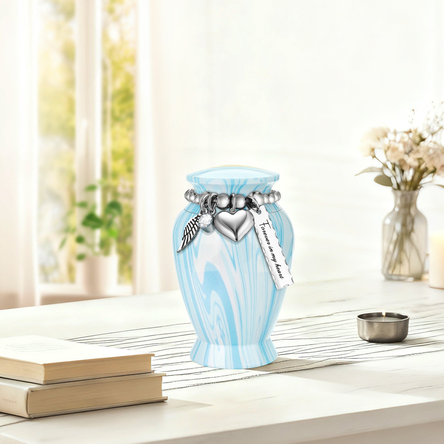 Mini Urn for Human Ashes 2.8 Inches Aluminum Small Urns for Human Ashes Keepsake Cremation Urns Decorative Urn for Women Men