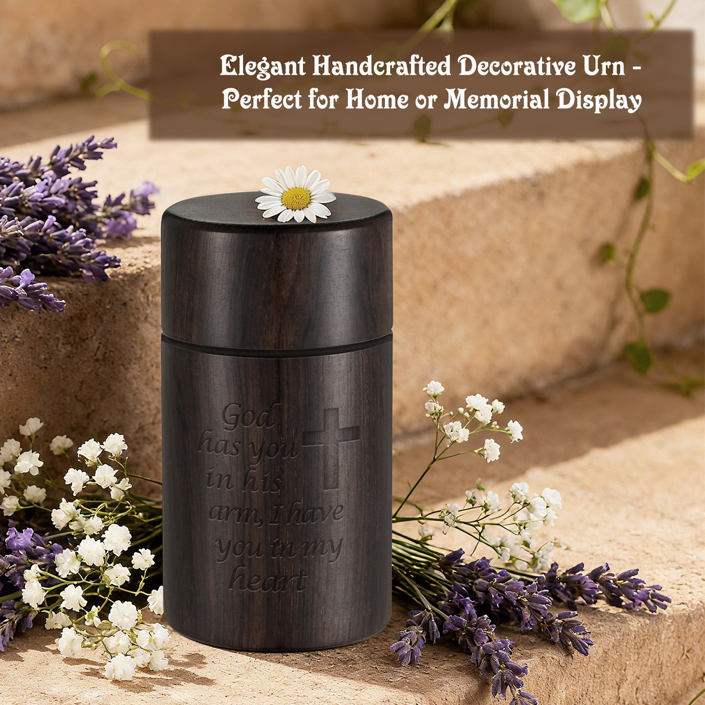 Small Sandalwood Urn for Human Ashes,Cremation Ashes Urns - Mini Memorial Wood Urns, Small Keepsake, Decorative Urn