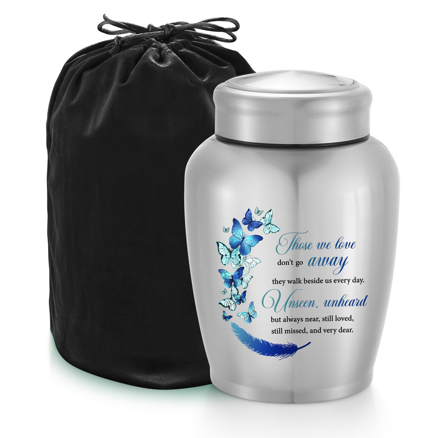 Large Urns for Adult Male Female-Decorative Urns, Stainless Steel Funeral Keepsake for Ashes Remains Cremation Urn