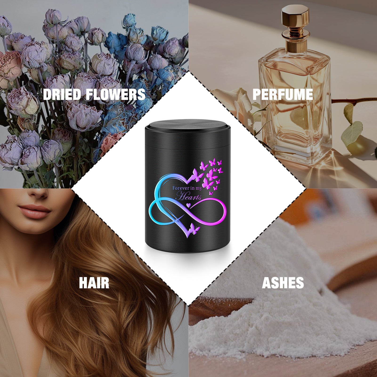 SOITIS Small Urn for Human Ashes Keepsake 2.6 inch Aluminum Urn for Ashes, Keepsake Mini Urn for Human Ashes Memorial Funeral Urn