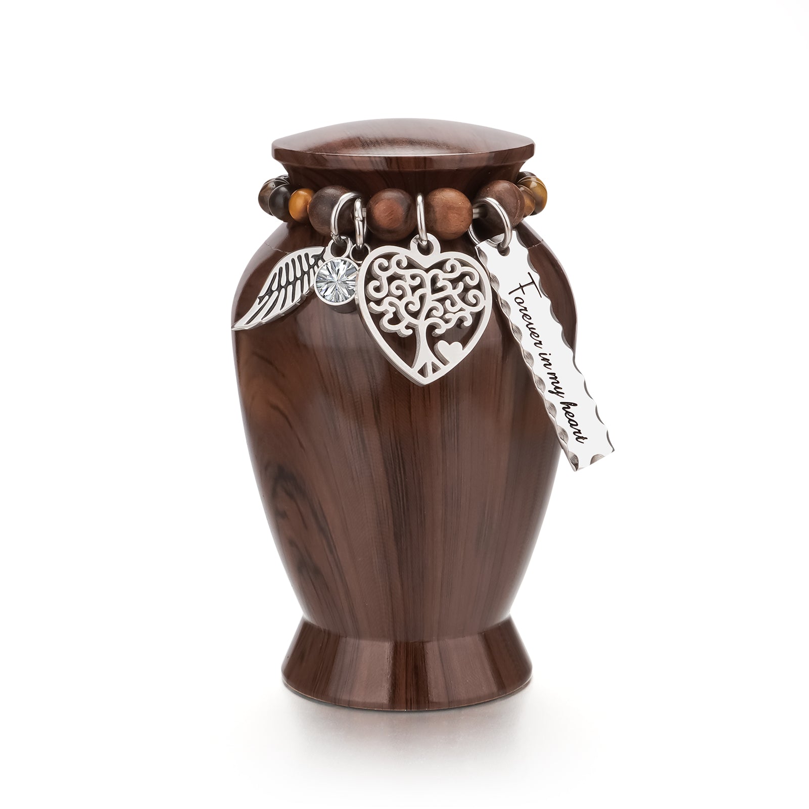 Small Urns for Human Ashes Keepsake, 2.83 Inches Urn for Women Men, Aluminum Cremation Urns for Human Ashes-Lake Green with Heart Urn