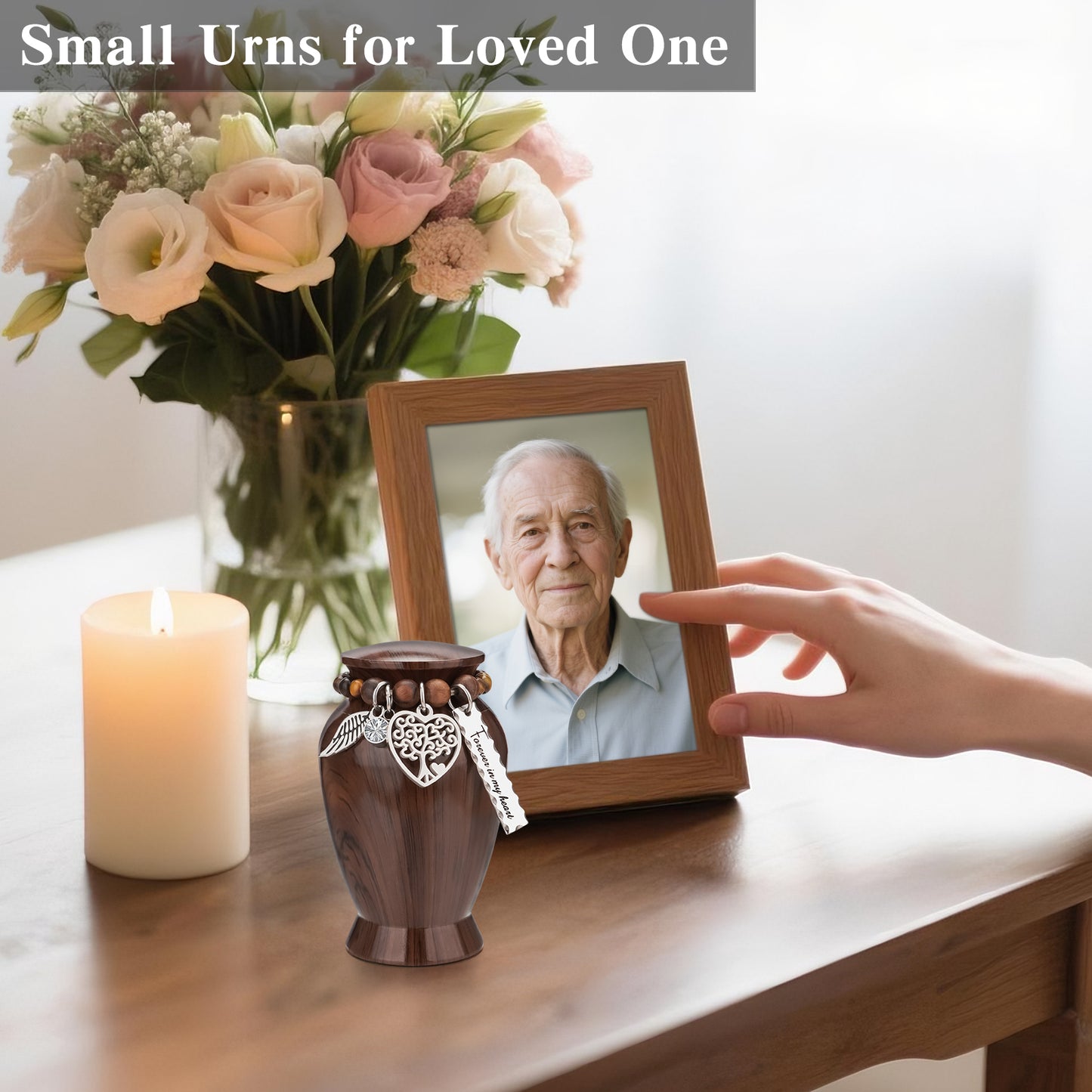 Small Urns for Human Ashes Keepsake, 2.83 Inches Urn for Women Men, Aluminum Cremation Urns for Human Ashes
