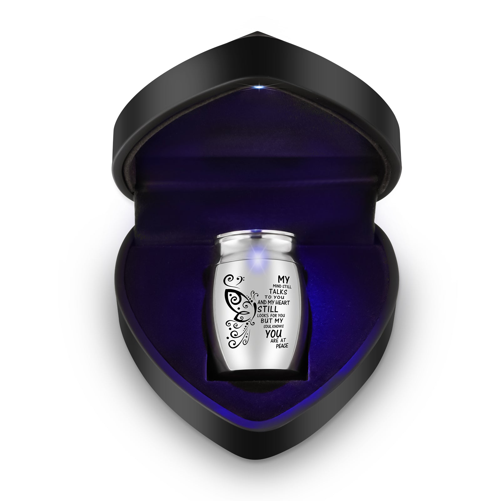 Small Urn for Ashes 1.57 Inches Small Keepsake Urn for Human Ashes Butterfly Mini Urn Stainless Steel Ash Holder Small Ash Urn for Women Keepsake