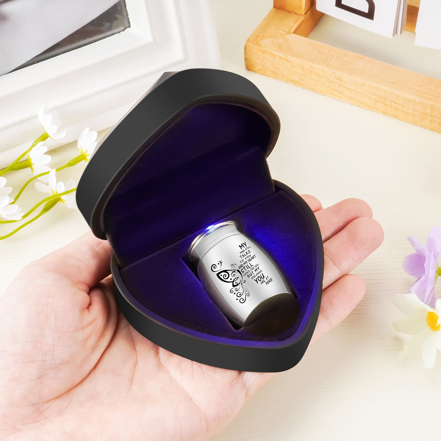 Small Urn for Ashes Small Keepsake Urn for Human Ashes Butterfly Mini Urn Stainless Steel Small Ash Urn