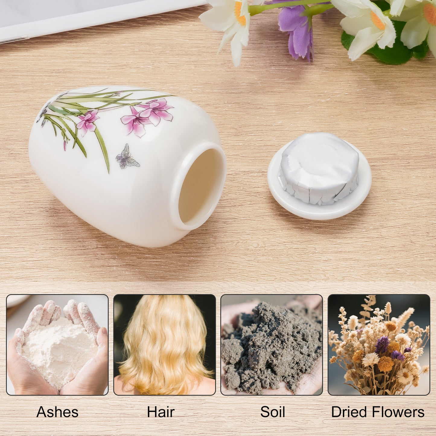 Small Urns for Human Ashes Ceramic 2.8 Inch Mini Urn for Human Ashes Memorial Keepsake Urn Cremation Holder