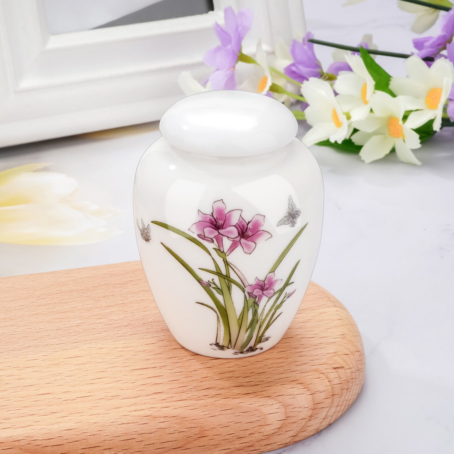 Small Urns for Human Ashes Ceramic 2.8 Inch Mini Urn for Human Ashes Memorial Keepsake Urn Cremation Holder