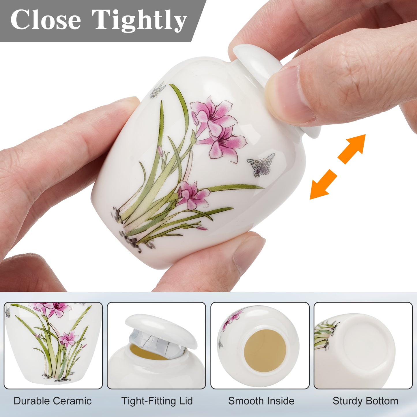 Small Urns for Human Ashes Ceramic 2.8 Inch Mini Urn for Human Ashes Memorial Keepsake Urn Cremation Holder