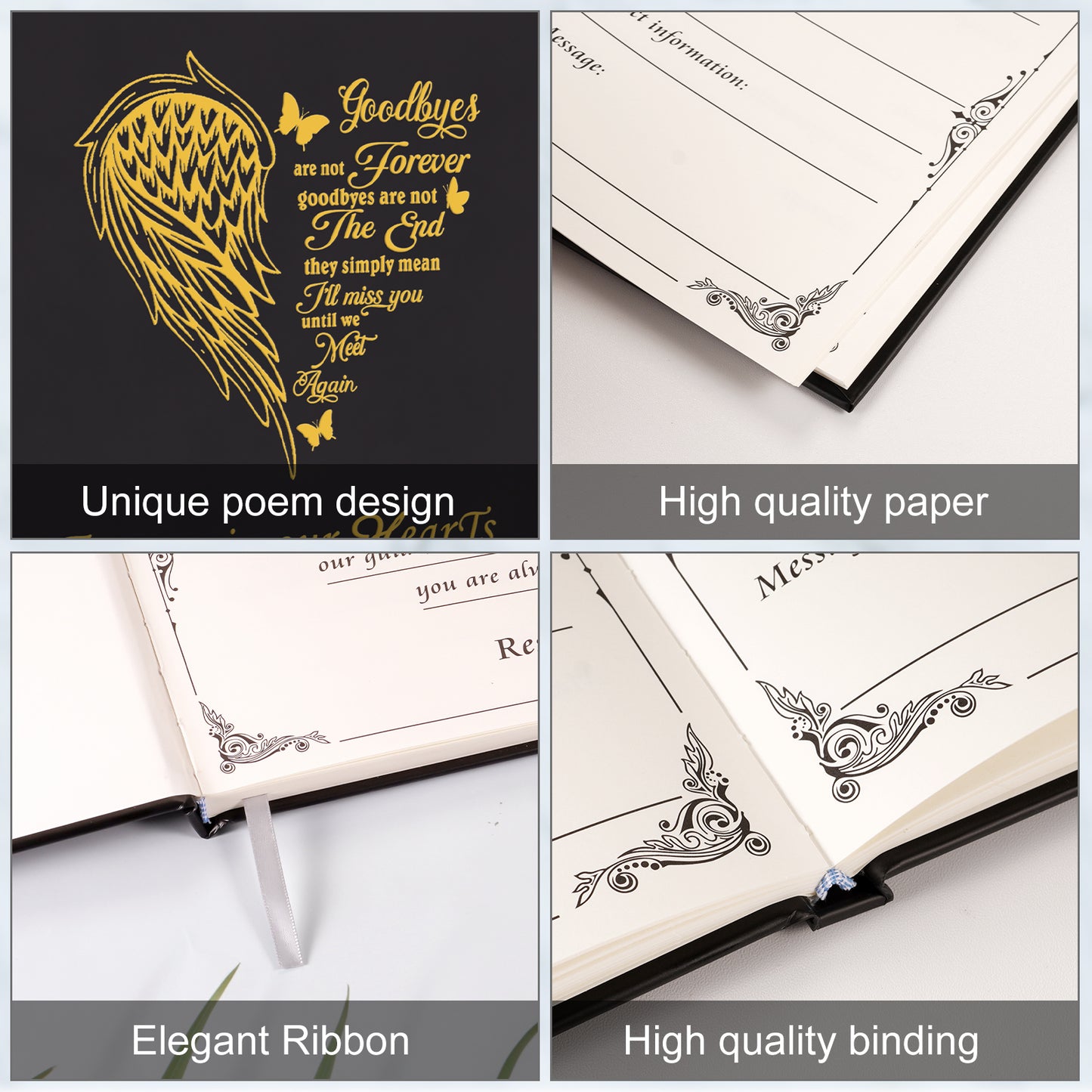 Funeral Guest Book for Memorial Service Celebration of Life Guest Book 80 Pages Funeral Sign-in Book