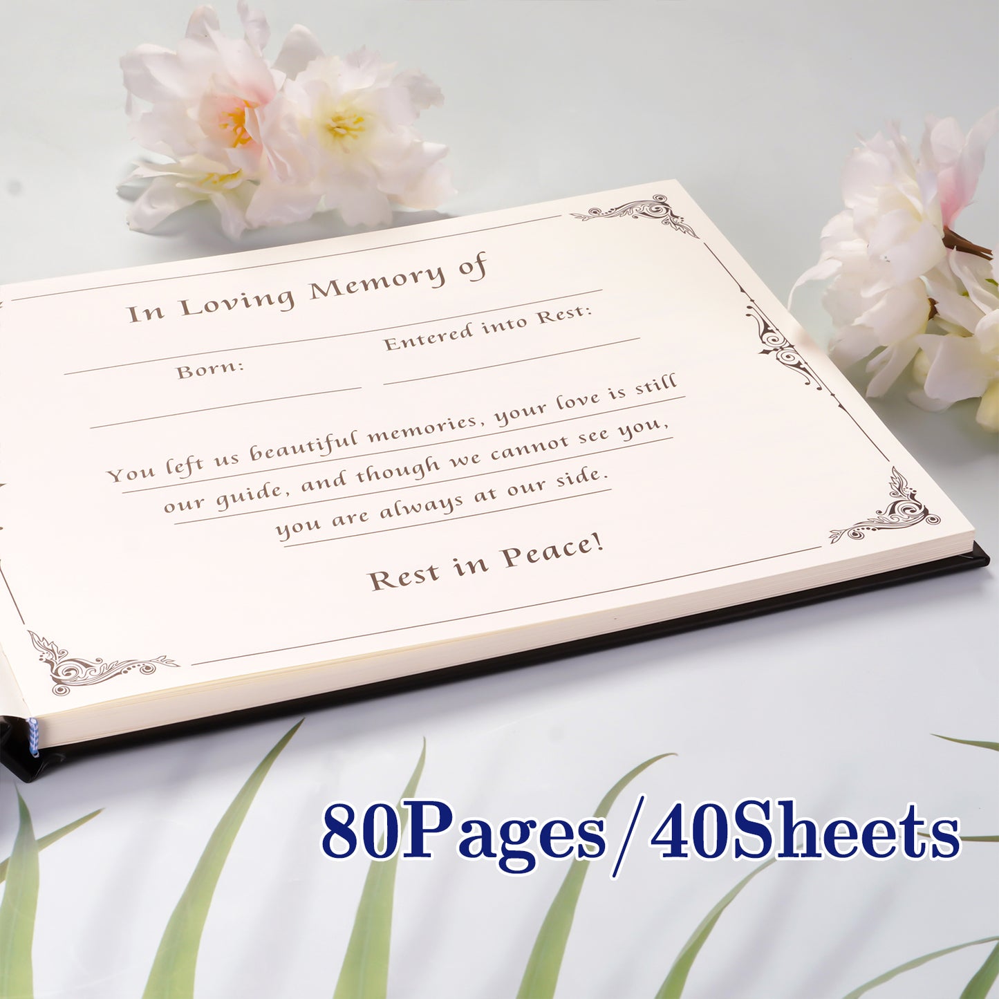 Funeral Guest Book for Memorial Service Celebration of Life Guest Book 80 Pages Funeral Sign-in Book