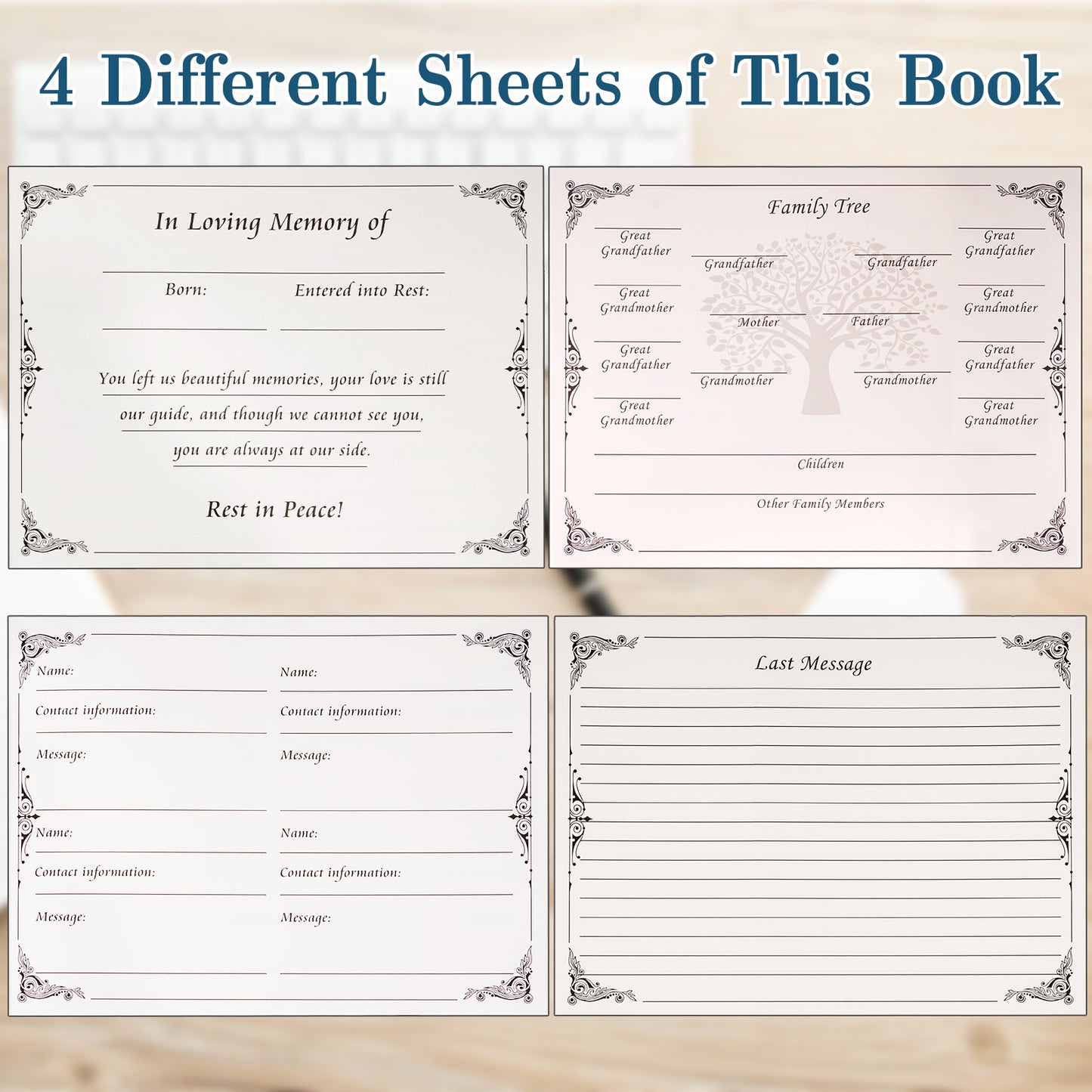 Funeral Guest Book for Memorial Service Celebration of Life Guest Book 80 Pages Funeral Sign-in Book