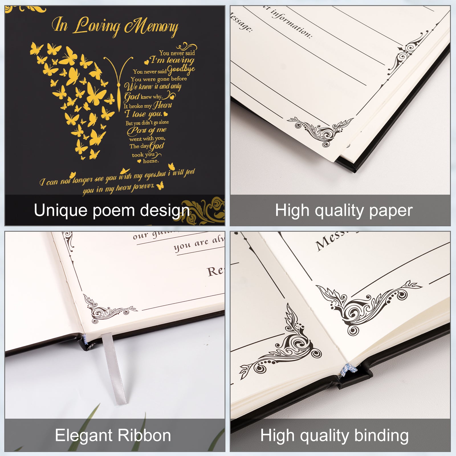 SOITIS Funeral Guest Book for Memorial Service Celebration of Life Guest Book 80 Pages Funeral Sign-in Book - A Celebration of Life