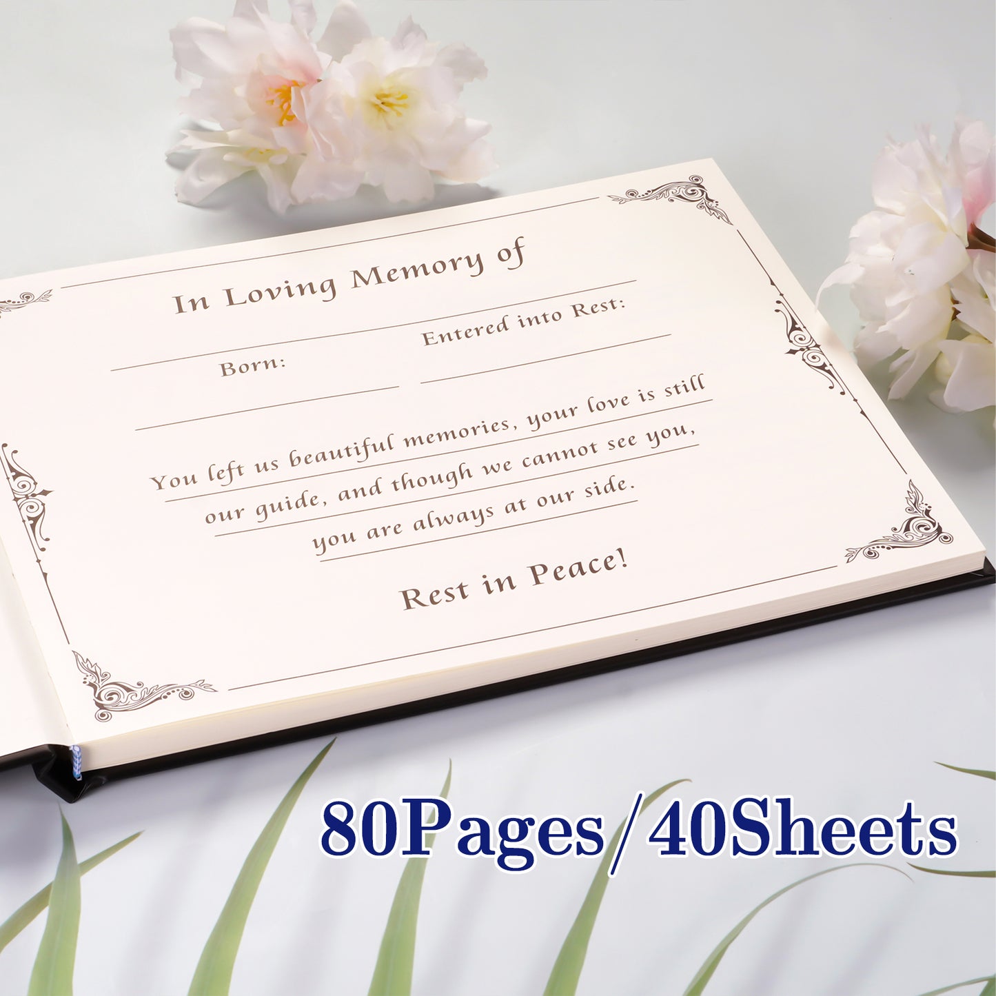 Funeral Guest Book for Memorial Service Celebration of Life Guest Book 80 Pages Funeral Sign-in Book