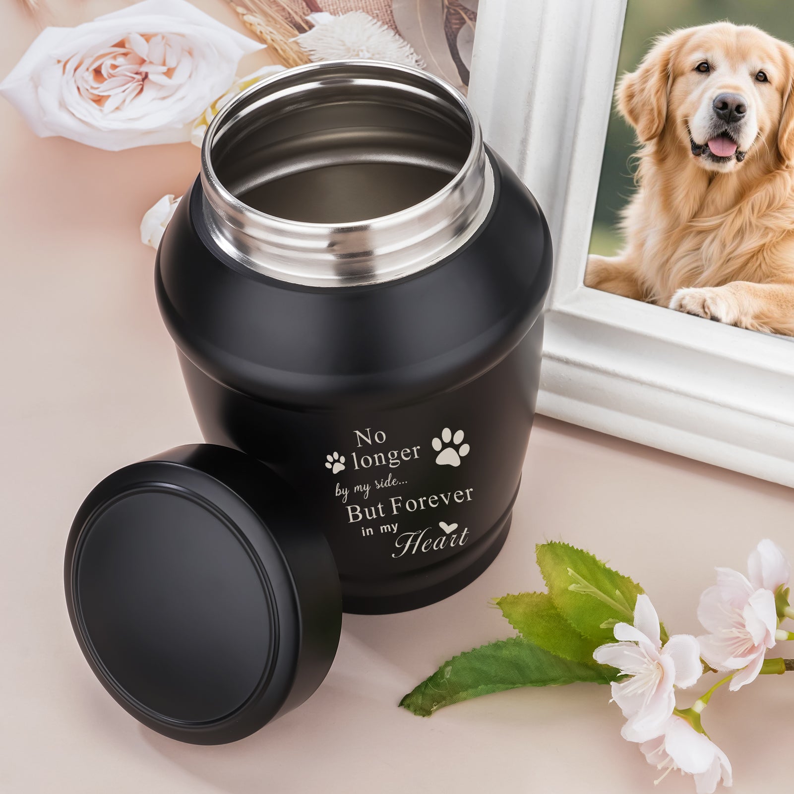 SOITIS Cremation Urn for Dog Cat Ashes Dog Urns for Ashes-5.5 Inches Stainless Steel Pet Urn for Ash Pet Memorial Keepsake Urn Small Urn for Pet Ash Keepsake for Ash Cat Memorial Gifts