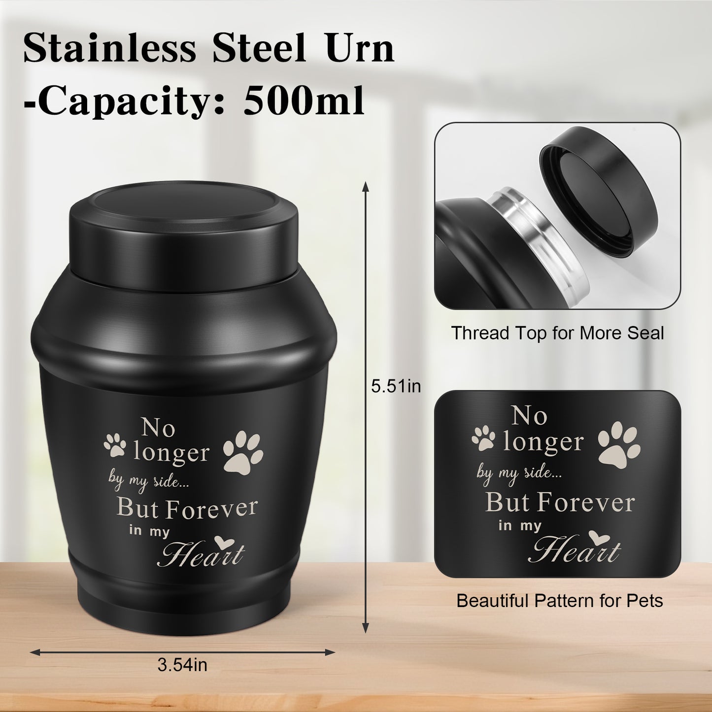 Cremation Urn for Dog Cat Ashes Dog Urns for Ashes-5.5 Inches Stainless Steel Pet Urn for Ash Pet Memorial Keepsake Urn Small Urn for Pet Ash Keepsake for Ash