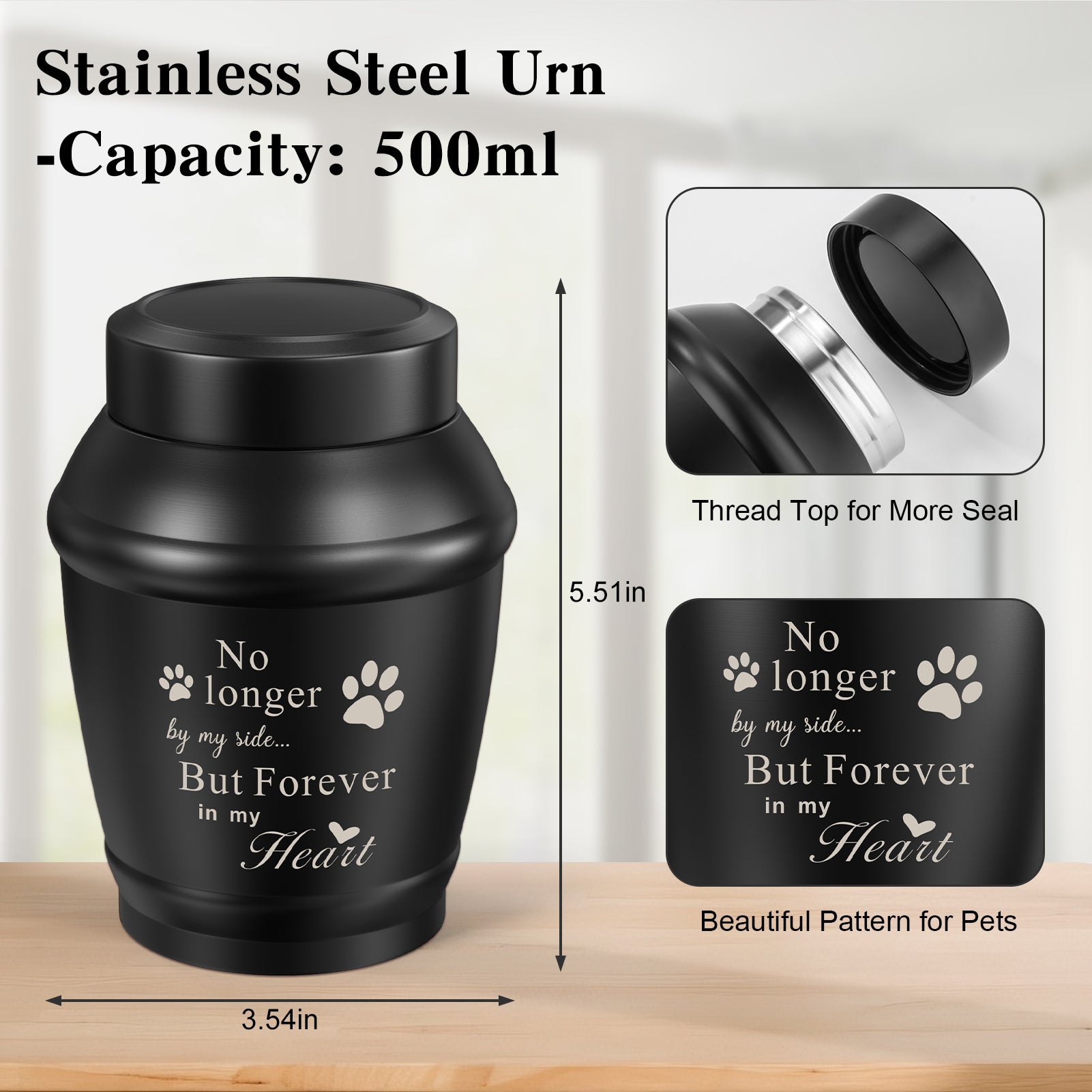 SOITIS Cremation Urn for Dog Cat Ashes Dog Urns for Ashes-5.5 Inches Stainless Steel Pet Urn for Ash Pet Memorial Keepsake Urn Small Urn for Pet Ash Keepsake for Ash Cat Memorial Gifts