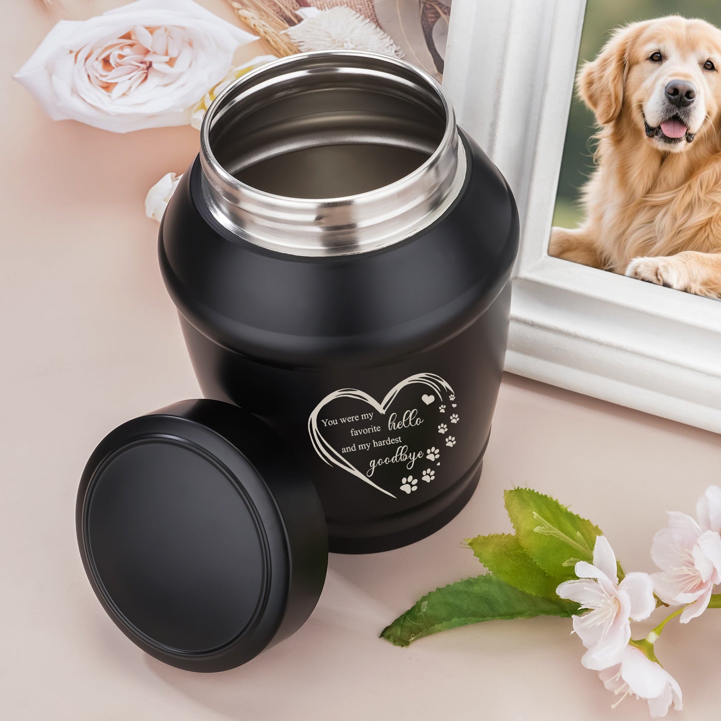 Cremation Urn for Dog Cat Ashes Dog Urns for Ashes-5.5 Inches Stainless Steel Pet Urn for Ash Pet Memorial Keepsake Urn Small Urn for Pet Ash Keepsake for Ash