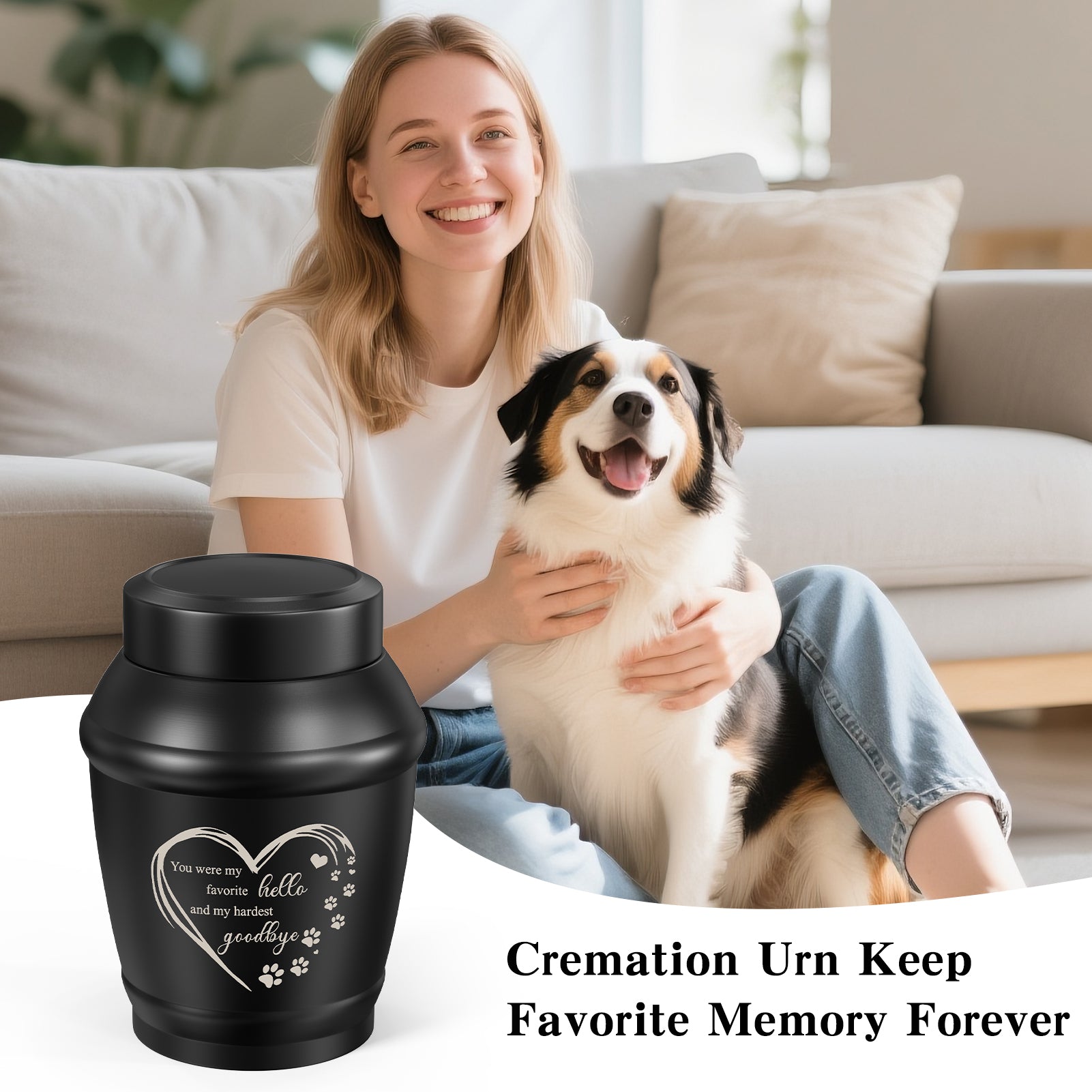 SOITIS Cremation Urn for Dog Cat Ashes Dog Urns for Ashes-5.5 Inches Stainless Steel Pet Urn for Ash Pet Memorial Keepsake Urn Small Urn for Pet Ash Keepsake for Ash Cat Memorial Gifts