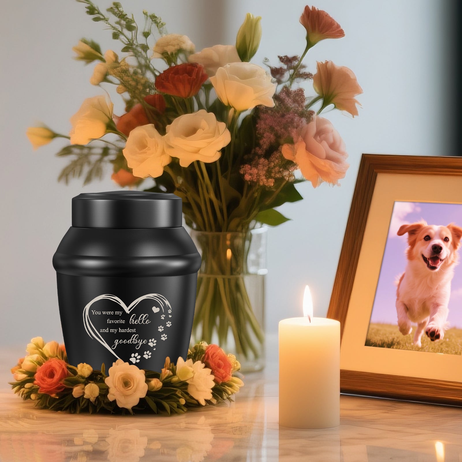 SOITIS Cremation Urn for Dog Cat Ashes Dog Urns for Ashes-5.5 Inches Stainless Steel Pet Urn for Ash Pet Memorial Keepsake Urn Small Urn for Pet Ash Keepsake for Ash Cat Memorial Gifts