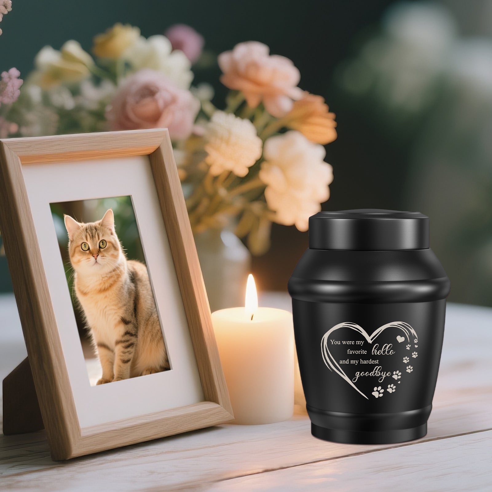 SOITIS Cremation Urn for Dog Cat Ashes Dog Urns for Ashes-5.5 Inches Stainless Steel Pet Urn for Ash Pet Memorial Keepsake Urn Small Urn for Pet Ash Keepsake for Ash Cat Memorial Gifts