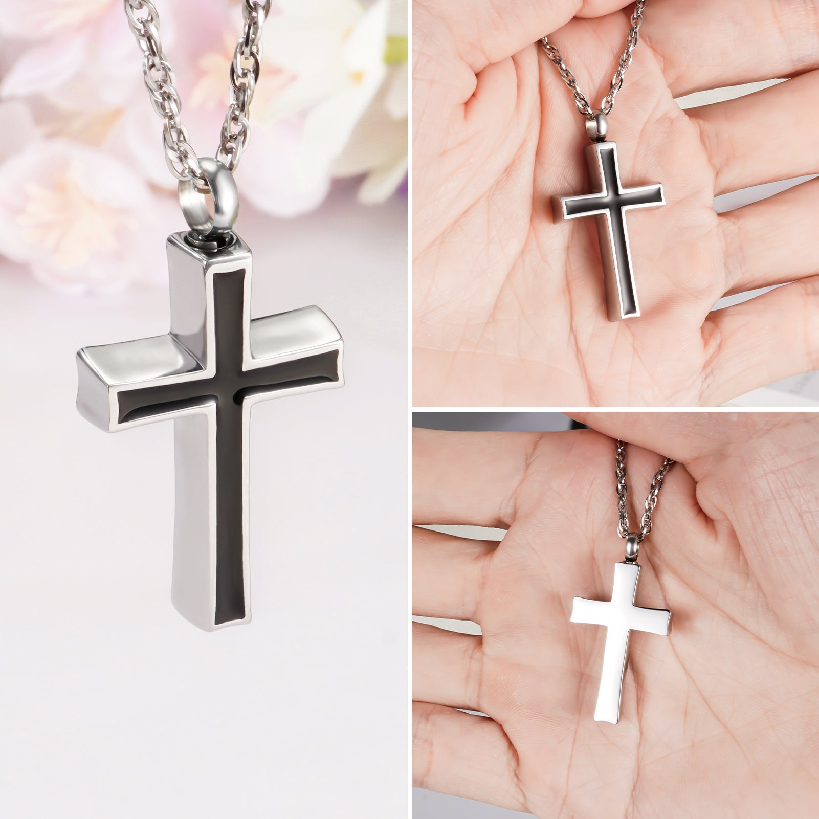 SOITIS Personalized Cylinder Cremation Jewelry for Ashes Custom Urn Necklace for Ashes Stainless Steel Memorial Urn Pendant Necklace