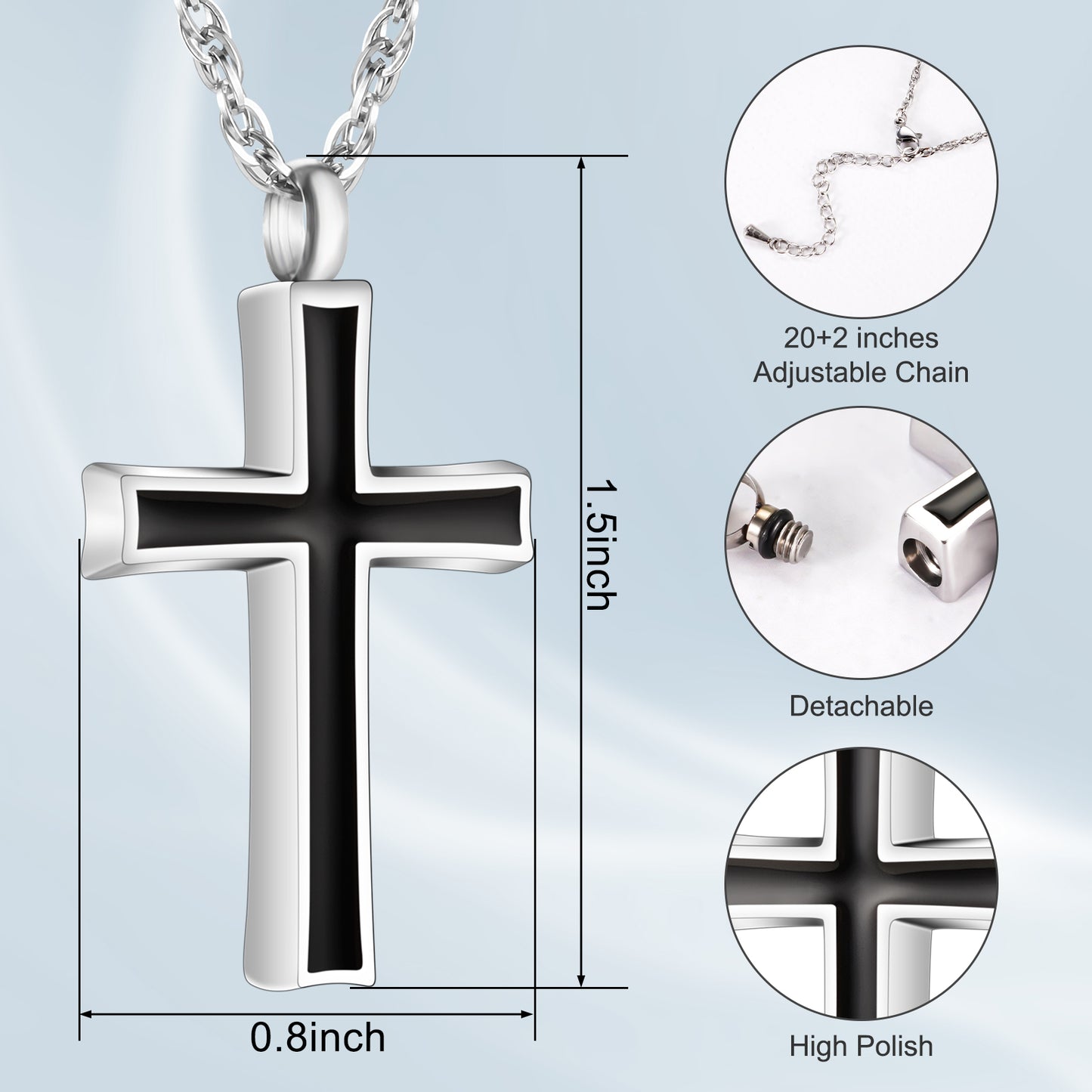 Cremation Jewelry for Ashes Urn Necklace for Ashes Stainless Steel Memorial Urn Pendant Necklace